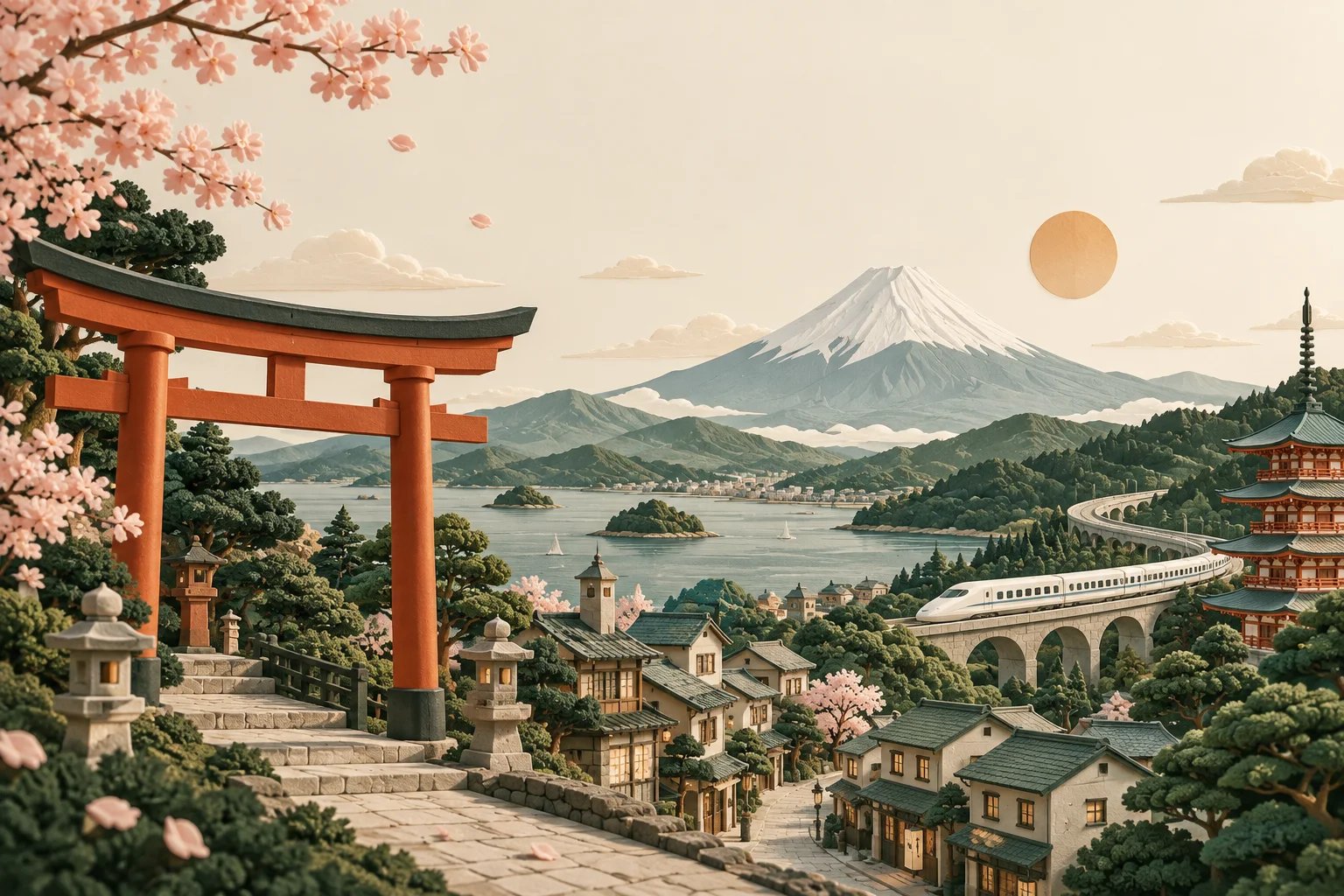 Japan travel illustration